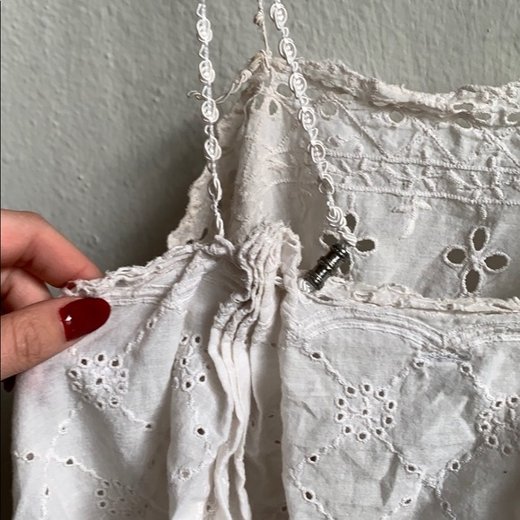 🦋 Free People New Romantics Trapeze Eyelet Top 100% Cotton - Picture 4 of 5